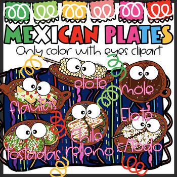 Preview of Clip Art: Mexican Plates | Cinco De Mayo | Fiesta de Mexico | Hispanic