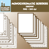 Clip Art: Monochromatic Digital Borders-Brown - 20 Borders