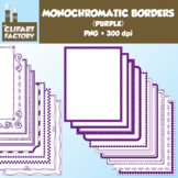Clip Art: Monochromatic Digital Borders-Purple - 20 Borders