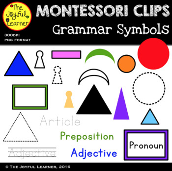 Preview of Clip Art: Montessori Grammar Symbols