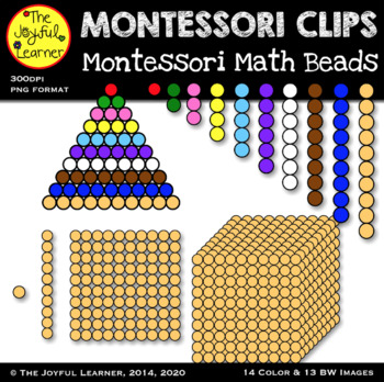 Preview of Clip Art: Montessori Math Beads  (Without Wire)