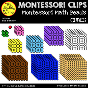 Preview of Clip Art: Montessori Math Beads - Cubes