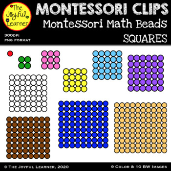 Preview of Clip Art: Montessori Math Beads - Squares