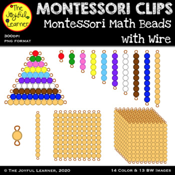 Preview of Clip Art: Montessori Math Beads (with Wire)