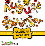 Clip Art Months of the Year Calendar Text Titles