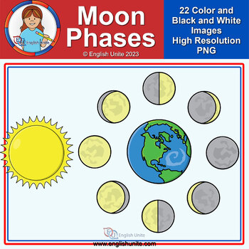 Clip Art - Moon Phases (Space) by English Unite Clip Art | TpT