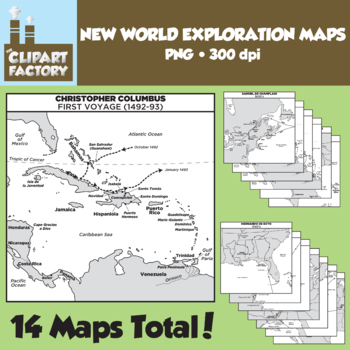 Preview of Clip Art: New World Exploration Maps