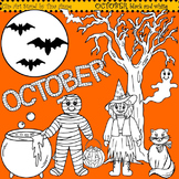 Clip Art October black and white