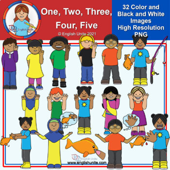 Preview of Clip Art - One, Two, Three, Four, Five Nursery Rhyme (Counting)