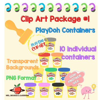 Preview of Clip Art Package #1: PlayDoh Containers