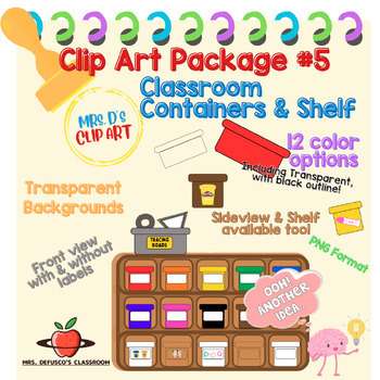Preview of Clip Art Package #5: Center Containers & Shelf