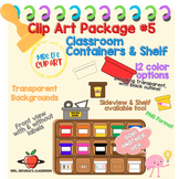 Clip Art Package #5: Center Containers & Shelf