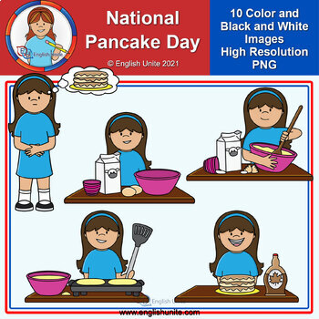 Preview of Clip Art - Pancake Day (5-Step Food Sequence)