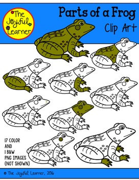 Preview of Clip Art: Parts of a Frog (for creating 3-Part Cards & other resources)