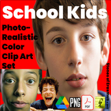 Clip Art Photorealistic 48-Count School Kids Color Set for
