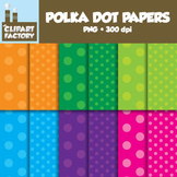 Clip Art: Polka Dot Backgrounds - 12 Digital Paper Patterns