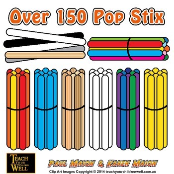 Preview of Clip Art Pop Sticks - 150 +
