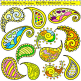 Clip Art Pretty Paisleys Yellow Theme