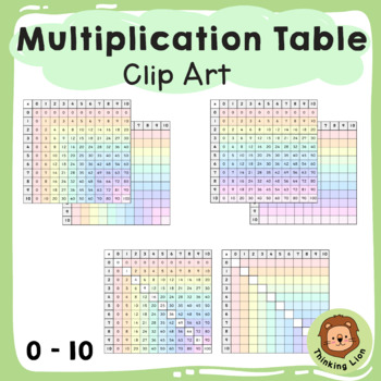 Preview of Clip Art | Proportional Multiplication Charts | 0-10 Times Table | To Scale