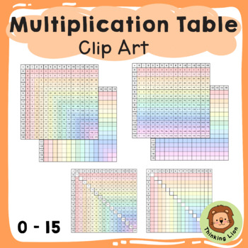Preview of Clip Art | Proportional Multiplication Charts | 0-15 Times Table | To Scale