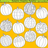 Clip Art Pumpkins in black and white