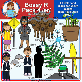 Clip Art - R Controlled Vowels - Bossy R Pack 4 (ER) by English Unite