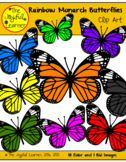 Clip Art: Rainbow Monarch Butterflies