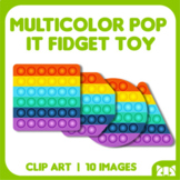Clip Art: Rainbow POP IT Fidget Toy - 6 Rows