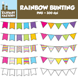 Clip Art: Rainbow Themed Bunting - 10 Fun Banners