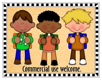 Clip Art Ready For School Backpack Kids By Kb Konnected Tpt