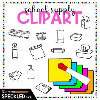 school supply list clip art