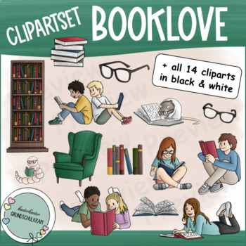 Preview of Clip Art Set Booklove - Private & Commercial Use