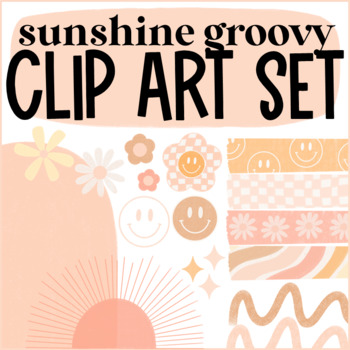 Preview of Clip Art Set | Groovy and Retro Clip Art | Bright and Fun
