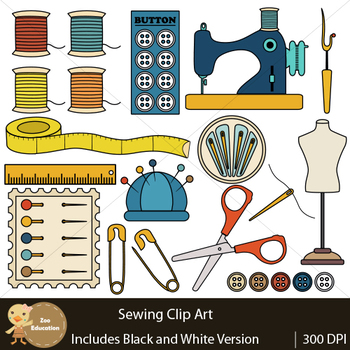 Clip Art : Sewing by Zoo Education | TPT