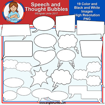 Preview of Clip Art - Speech and Thought Bubbles