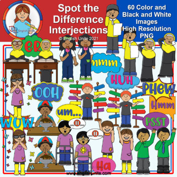 Clip Art - Spot the Difference - Interjections by English Unite Clip Art