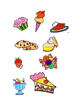 Preview of Clip Art, Sweets, Cakes, Pies,Cotton Candy,Etc, Printable Dowload