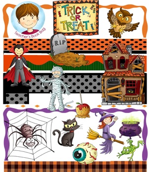 Preview of Teacher Book Bag: Free Clip Art Collection of 25 Halloween Borders