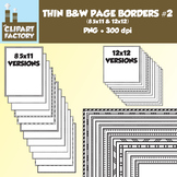 Clip Art: Thin Borders and Frames #2 - 24 Fun page borders