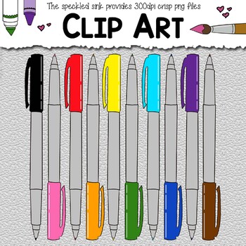 Clip Art Permanent Markers. Art Supplies. School Supply clipart. 25 pieces