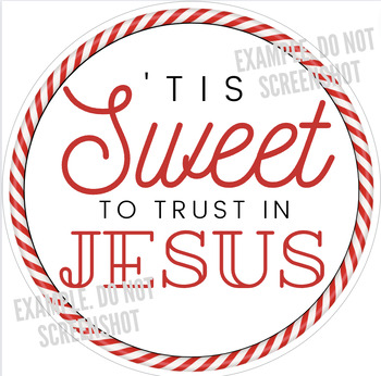 Preview of Clip Art: Tis Sweet to Trust in Jesus - Candy Cane