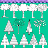 Clip Art Trees! Trees! Trees! in Black and White