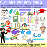 Clip Art Variety Mix 3, Vector Clipart, Teacher Clipart Resource