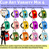 Clip Art Vector Variety Mix 4, Teacher Clipart Resource