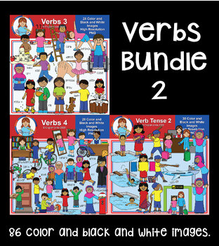 Preview of Clip Art - Verbs Bundle 2