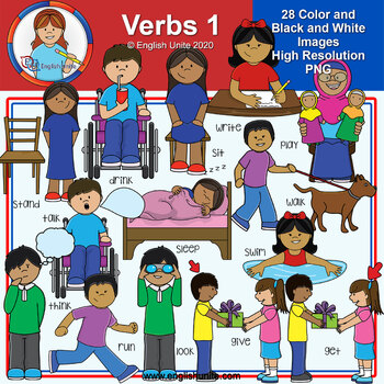 Preview of Clip Art - Verbs Pack 1