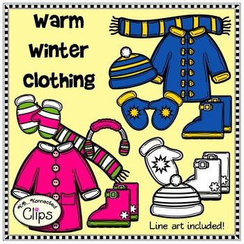 winter clothing clipart for kids