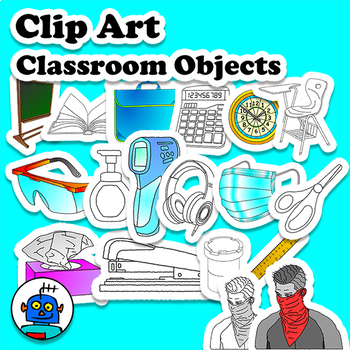 Preview of Clip Art for Classroom Objects - COVID-19 Corona Class Vocabulary