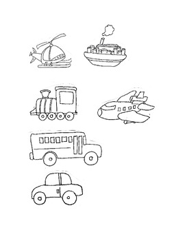 Preview of Clip Art in Black & White, Them is Transportation,Fun Stuff