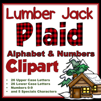 Preview of Clip Art letters-Buffalo Plaid and Lumber Jack 67 letters and numbers